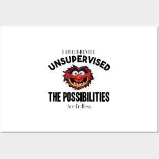 I am currently unsupervised I know it freaks me out too but possibilities are endless Posters and Art